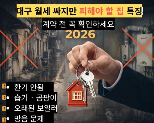 대구 월세 싸지만 피해야 할 집 특징｜계약 전 꼭 확인하세요 2026