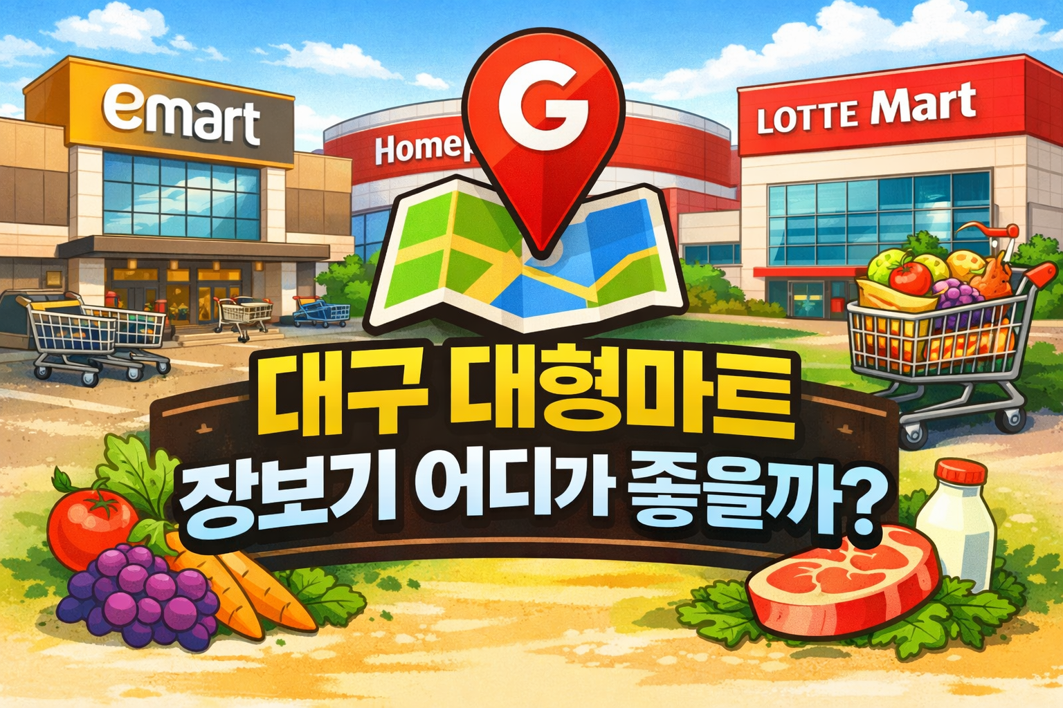 대구 대형마트 가격 비교 어디가 더 저렴할까? 이마트·홈플러스·롯데마트 장보기 체감 비교 (2026)
