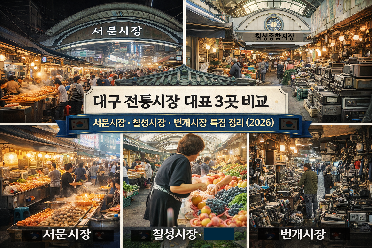 대구 전통시장 대표 3곳 비교｜서문시장·칠성시장·번개시장 특징 정리 (2026)