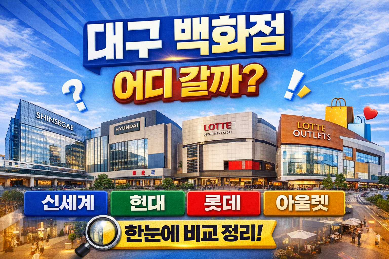 대구 백화점 비교 어디가 좋을까? 신세계·현대·롯데·아울렛 특징 정리 2026