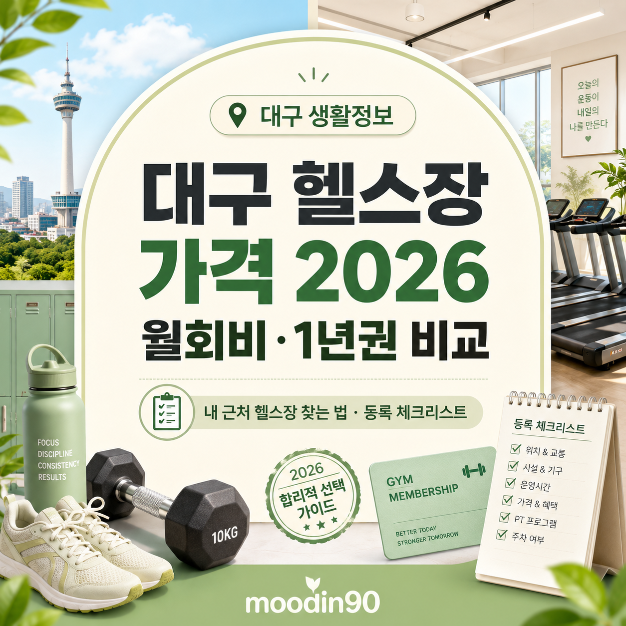 대구 헬스장 가격 2026｜월회비·1년권 비교, 내 근처 헬스장 찾는 법과 등록 체크리스트