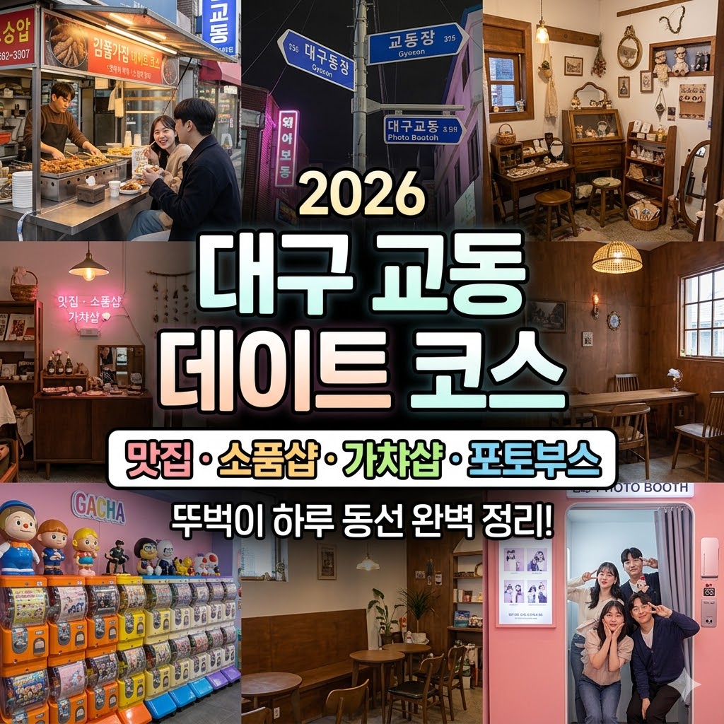 대구 교동 데이트 코스 2026｜맛집·소품샵·가챠샵·포토부스까지 뚜벅이 하루 동선