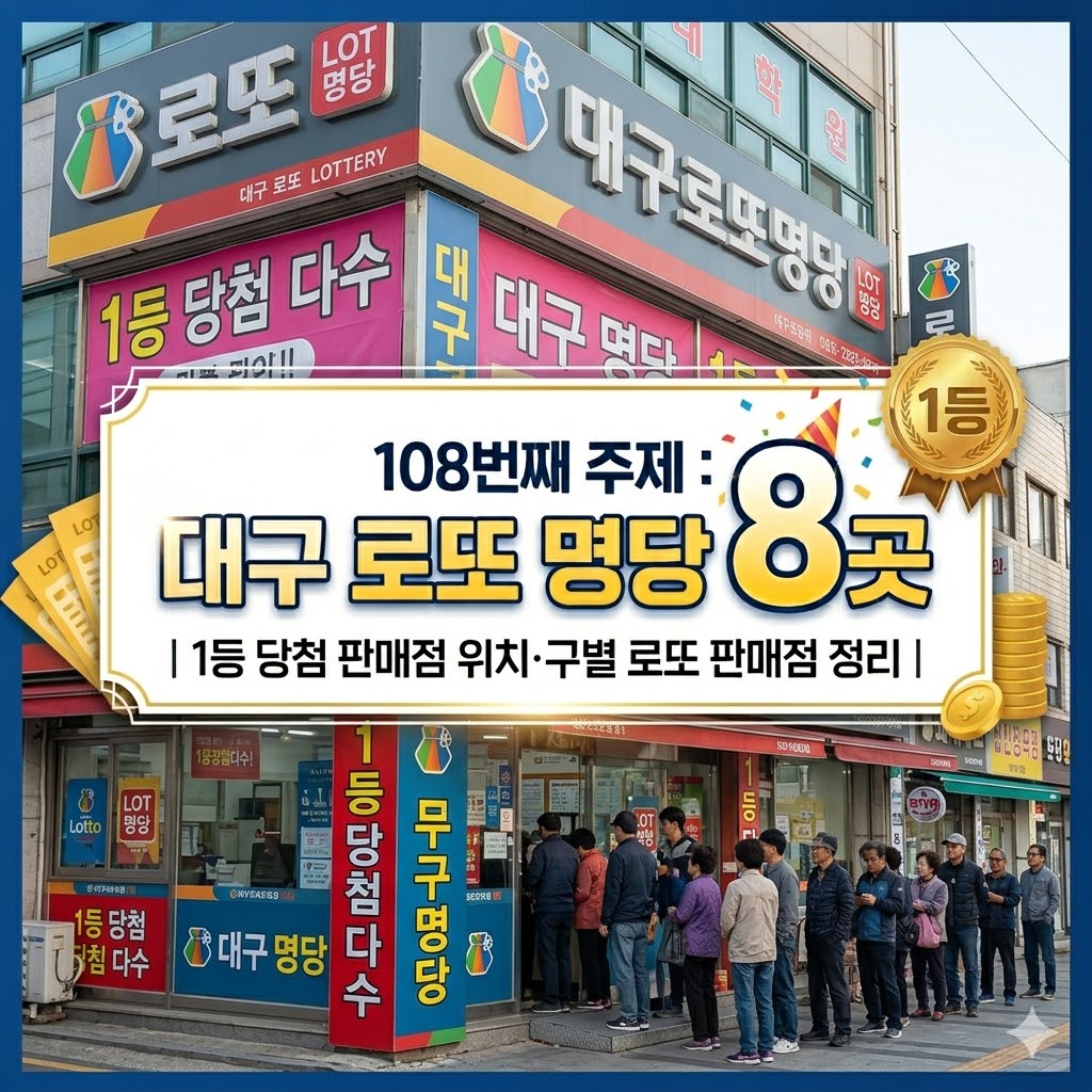 대구 로또 명당 8곳 2026｜1등 당첨 판매점 위치·구별 로또 판매점 정리