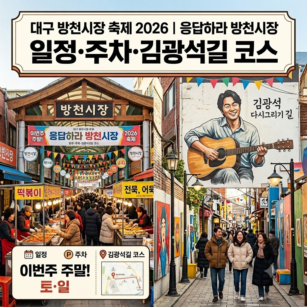 대구 방천시장 축제 2026|응답하라 방천시장 일정·주차·김광석길 코스