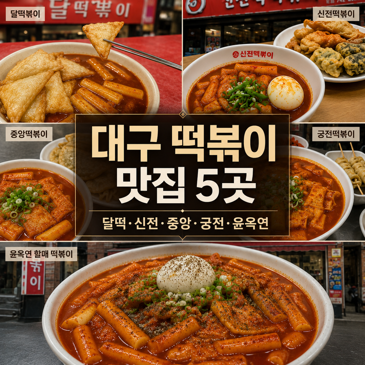 대구 떡볶이 맛집 5곳｜37년 로컬이 먹어본 달떡·신전·중앙·궁전·윤옥연 비교