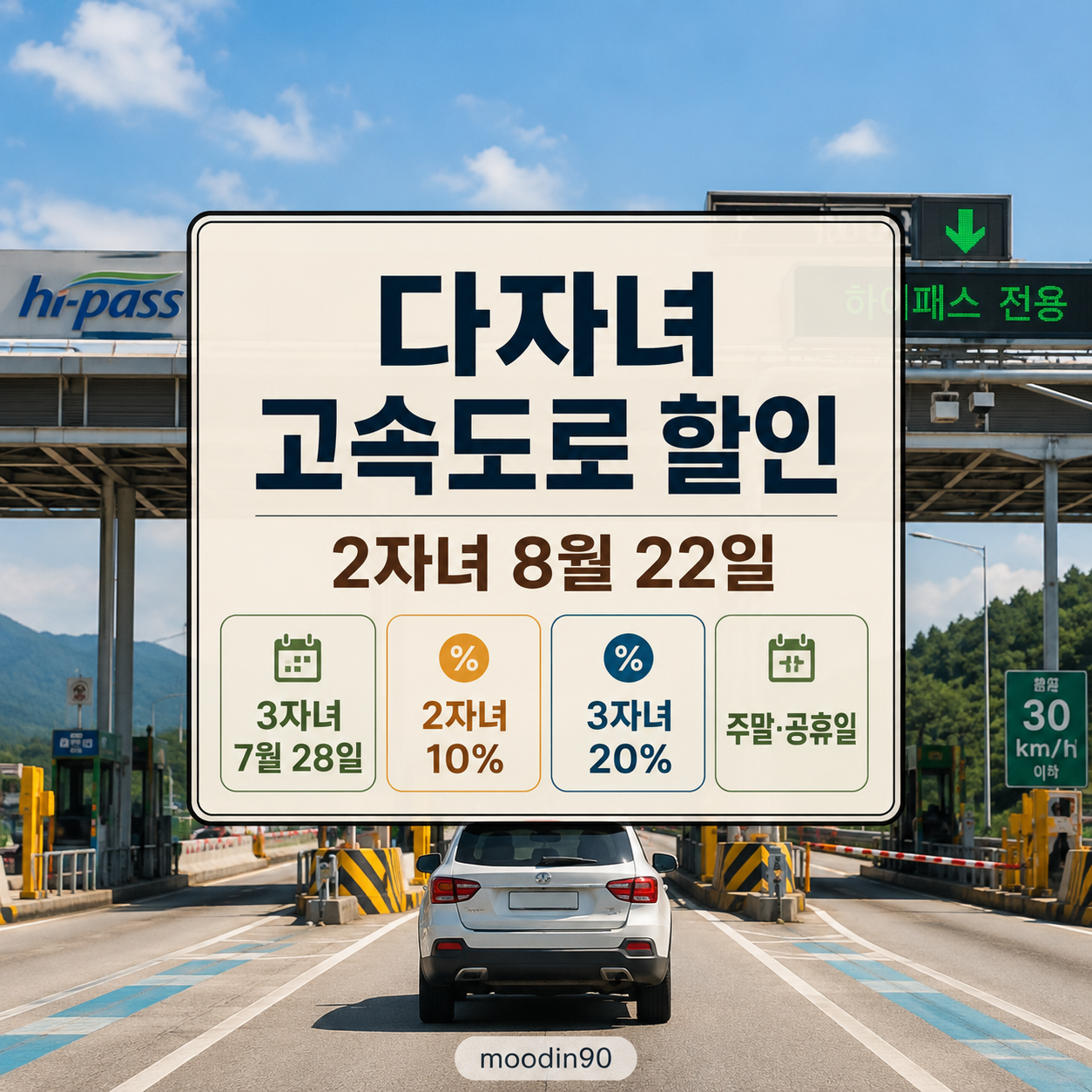2026 다자녀 고속도로 통행료 할인|2자녀 시행일·신청 조건