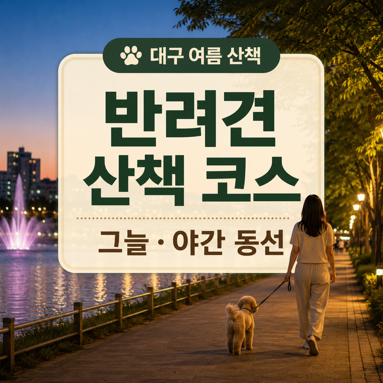 대구 반려견 여름 산책 코스 4곳|그늘·야간 동선
