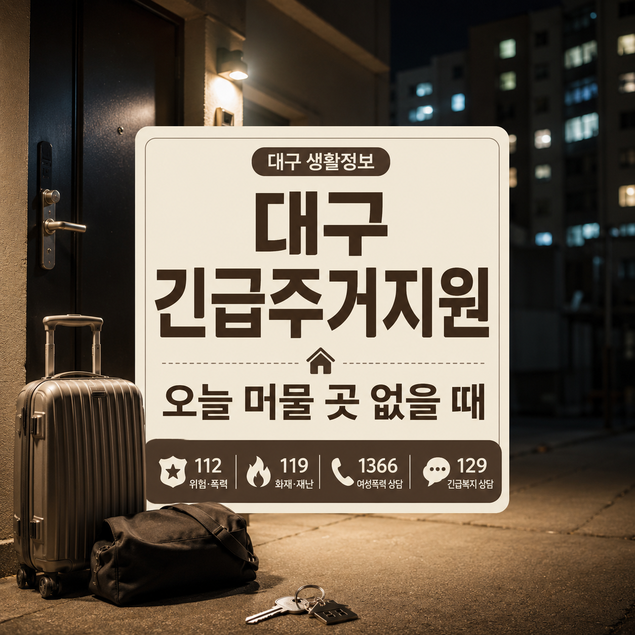 대구 긴급복지 주거지원 신청방법｜퇴거·가정폭력·화재