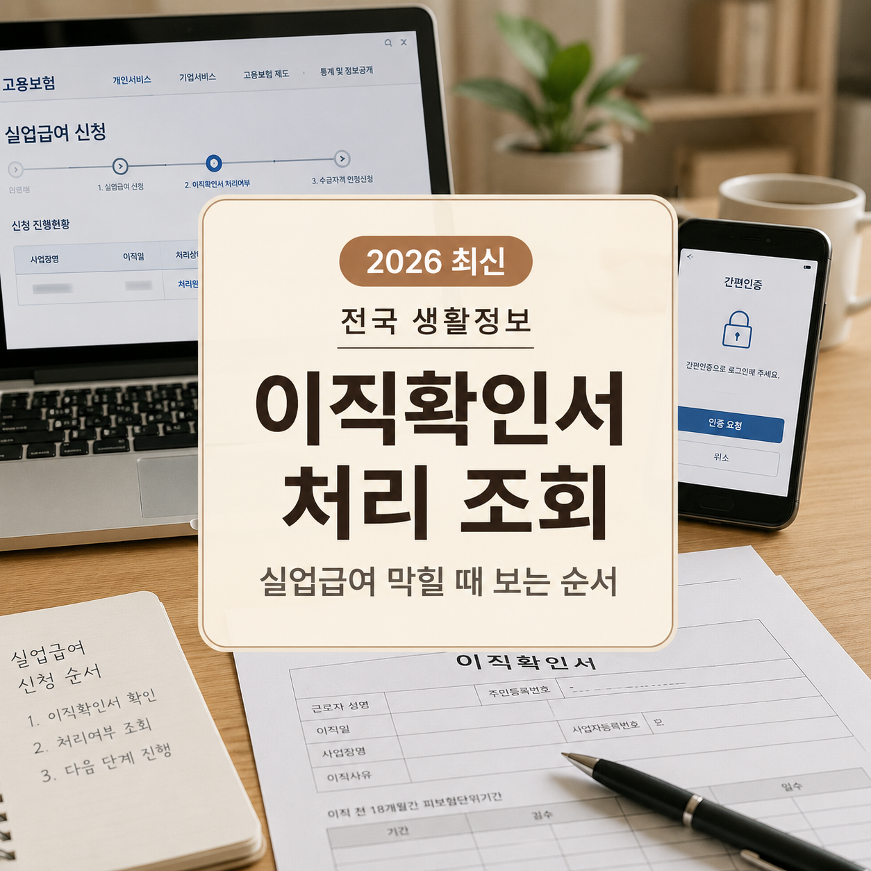 이직확인서 처리 조회 방법｜실업급여 신청이 막힐 때 보는 순서