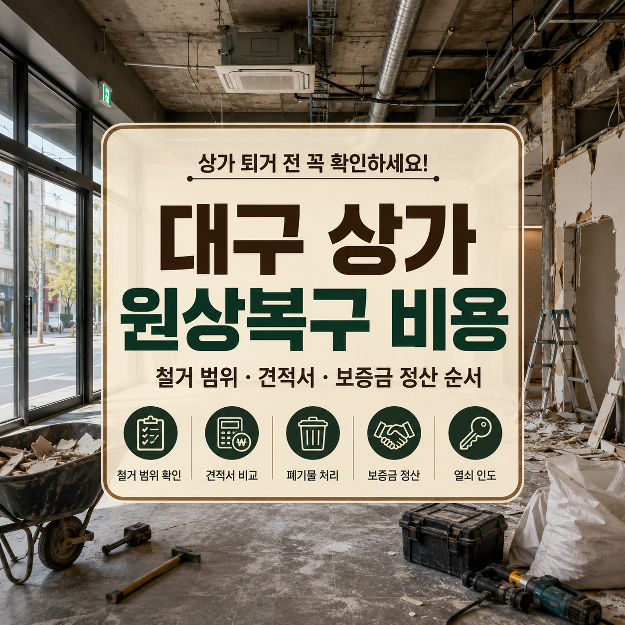 대구 상가 원상복구 비용｜철거 범위·견적서·보증금 정산