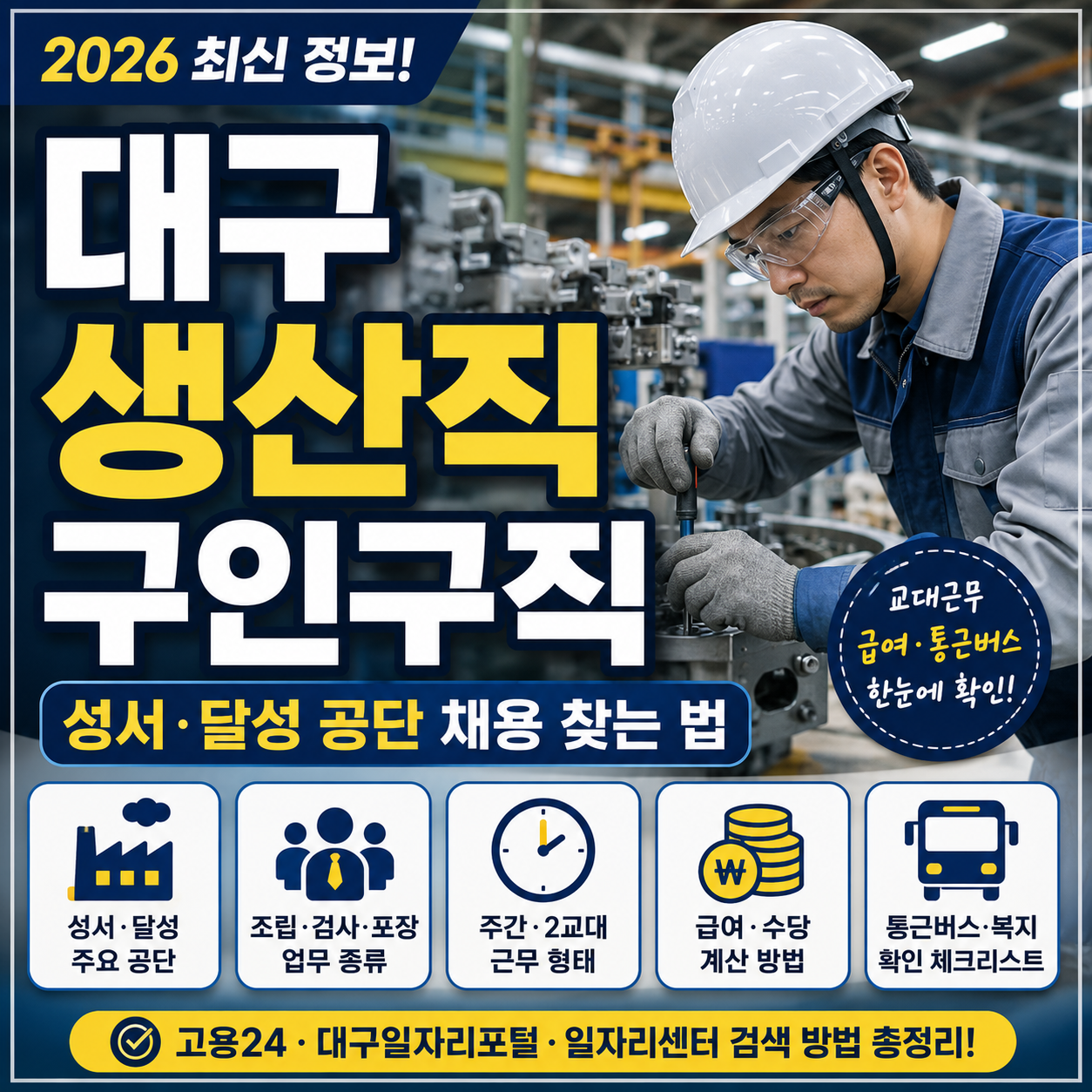대구 생산직 구인구직 2026 – 성서·달성 공단 채용 찾는 법과 교대근무 확인