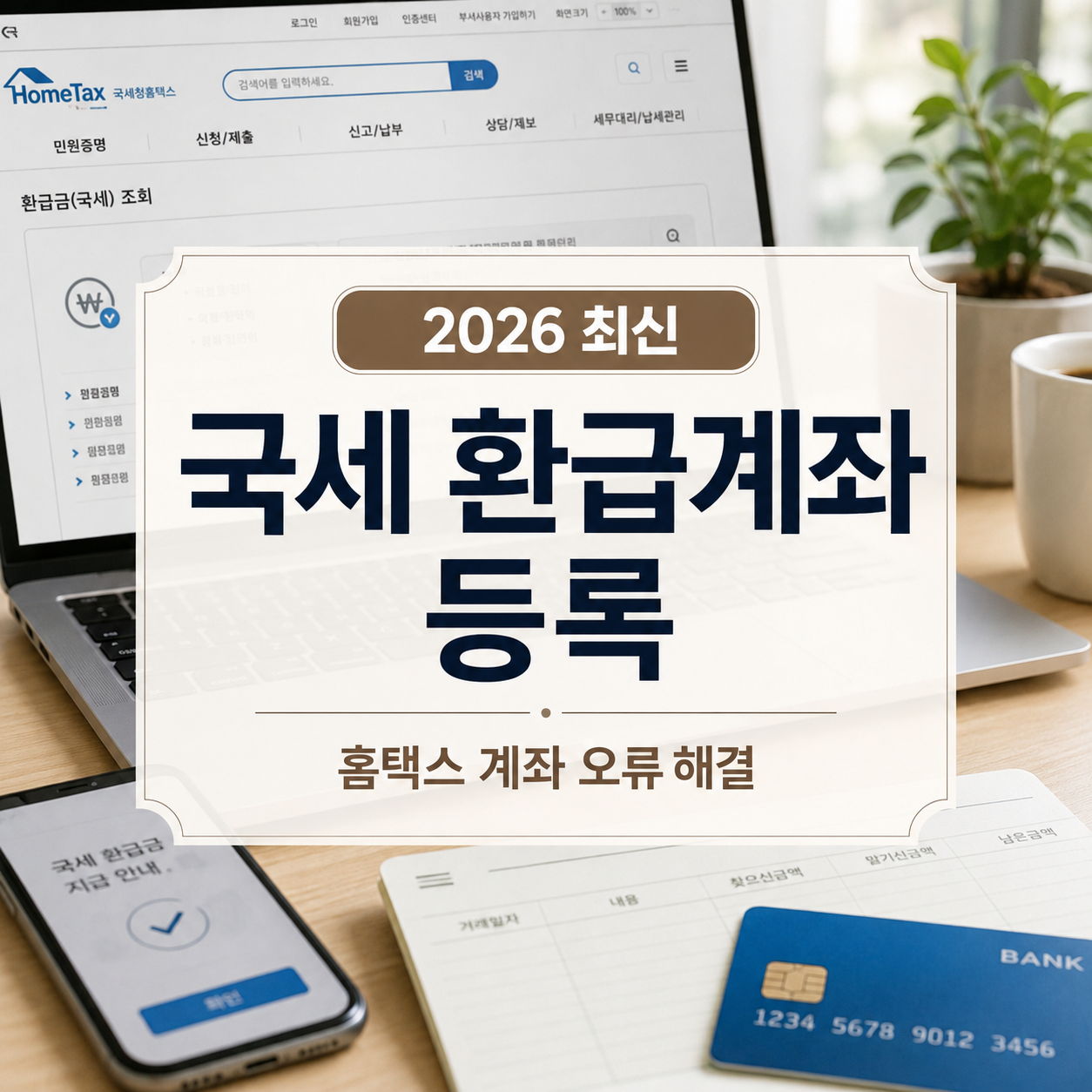 국세 환급계좌 등록방법 2026|계좌 오류 해결 순서
