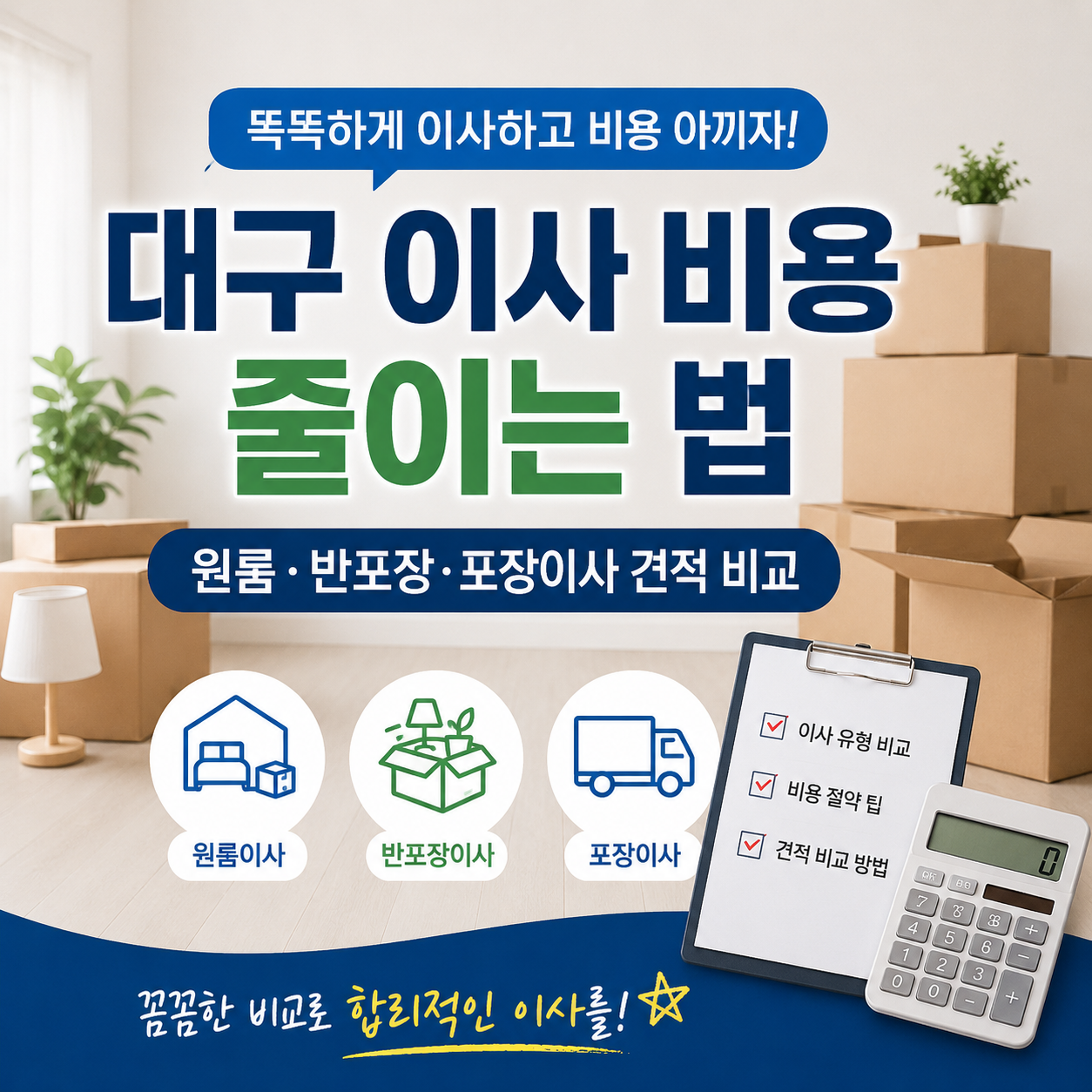 대구 이사비 줄이는 법 2026｜원룸·반포장·포장이사 견적 낮추는 순서