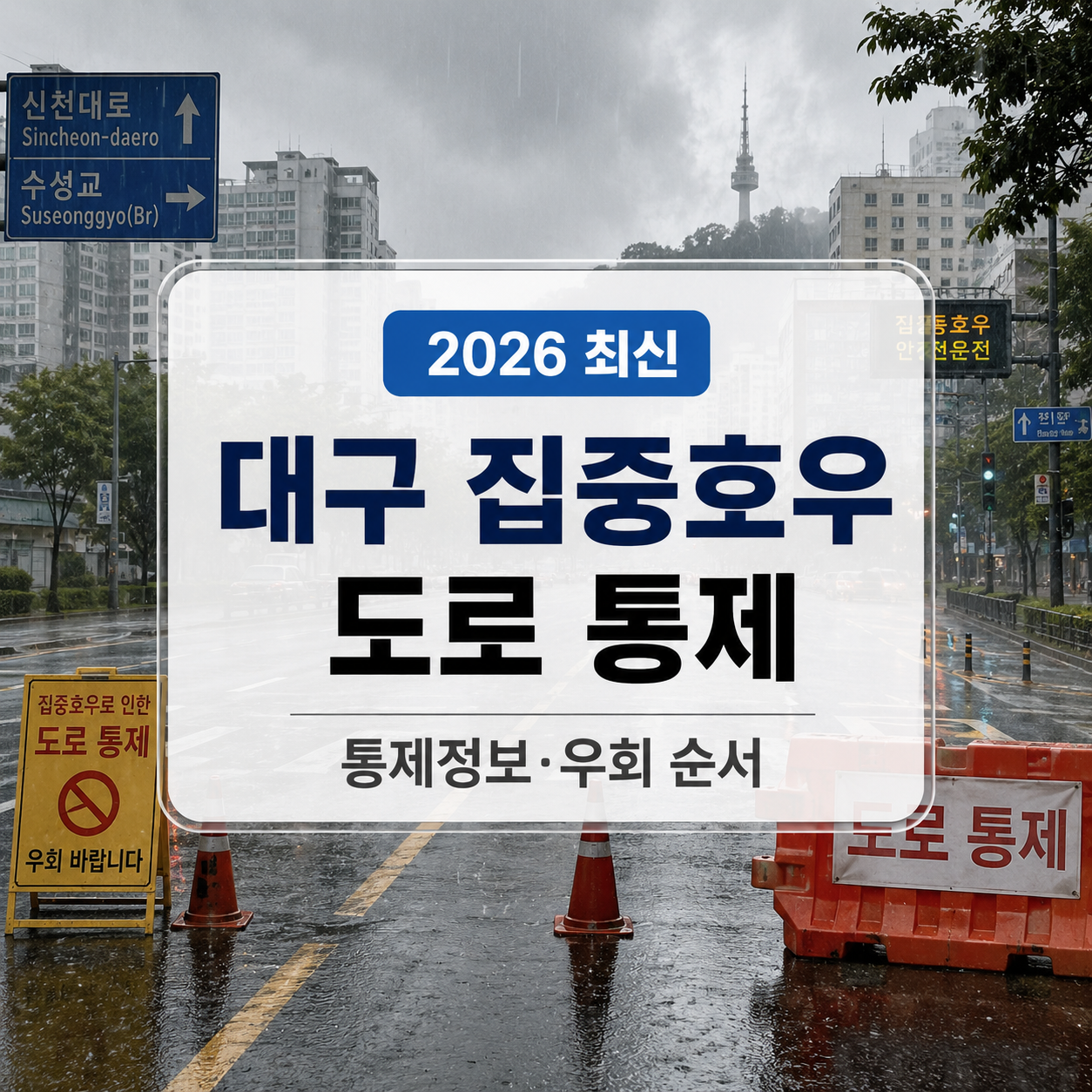 대구 집중호우 도로 통제 확인방법｜침수도로 우회 순서
