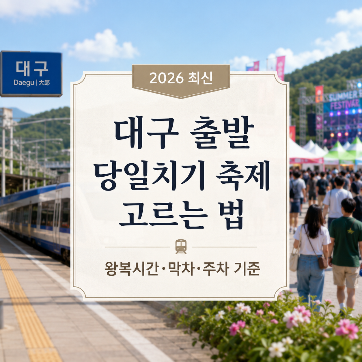 대구 출발 당일치기 축제 고르는 법｜왕복시간·막차·주차 기준