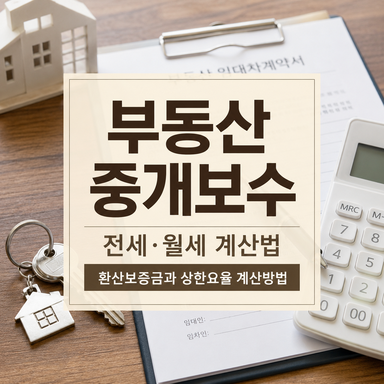 부동산 중개보수 계산방법｜전세·월세 환산보증금 기준