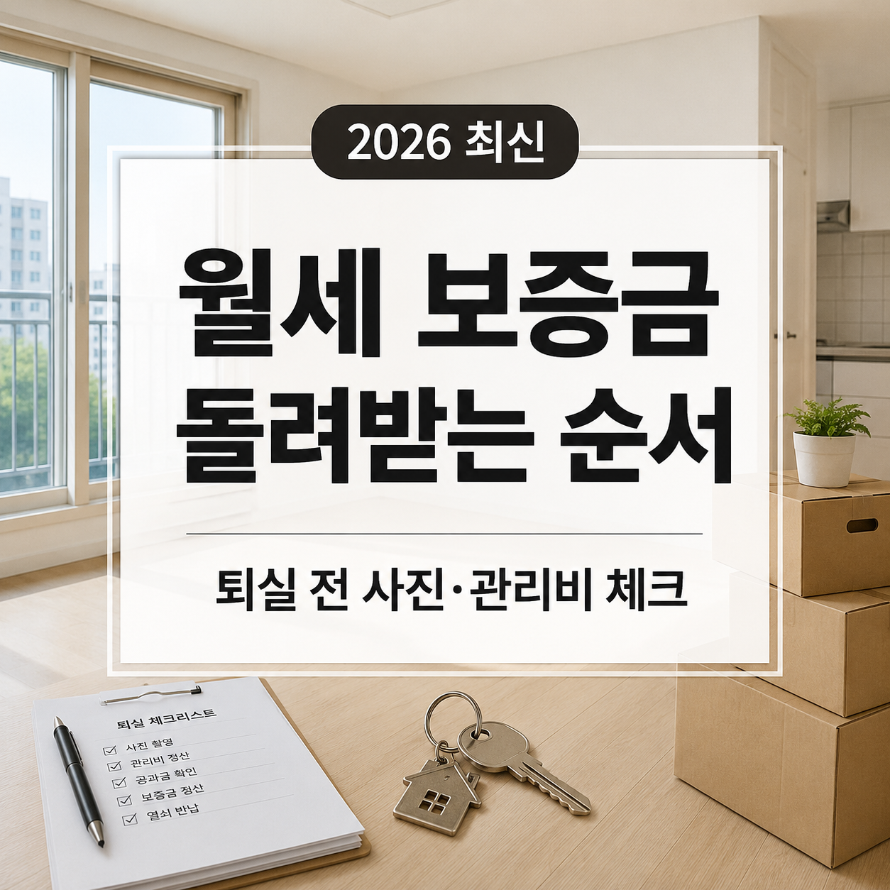 월세 보증금 돌려받는 순서｜퇴실 전 사진·관리비·원상복구 체크