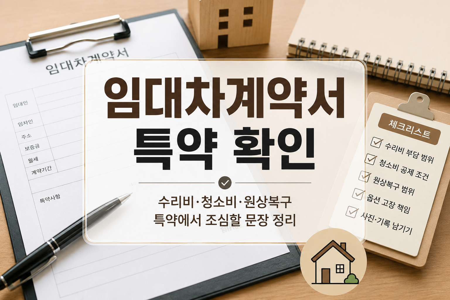 임대차계약서 특약에서 조심할 문장｜수리비·청소비·원상복구 기준