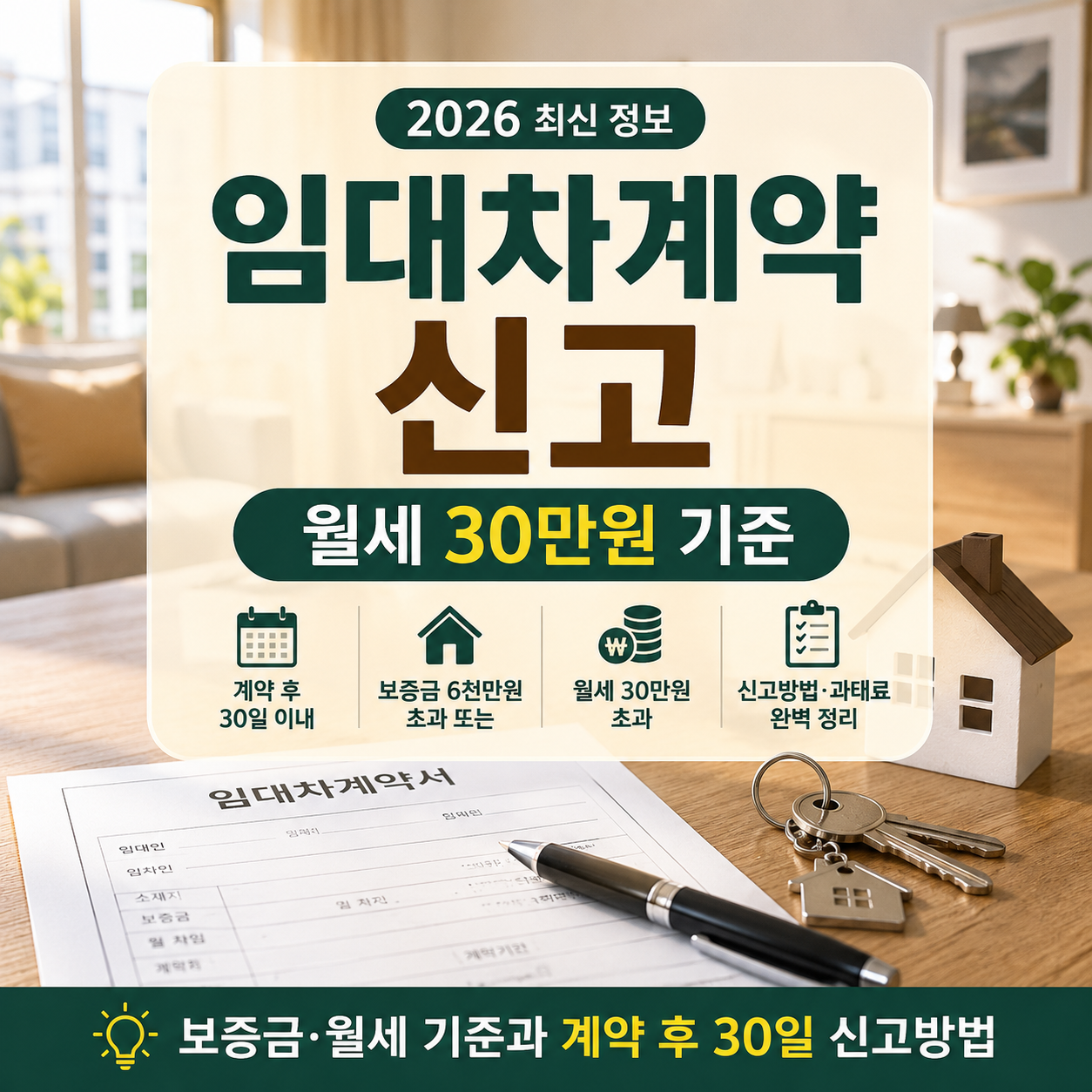 2026 주택 임대차계약 신고방법｜보증금·월세 기준과 과태료