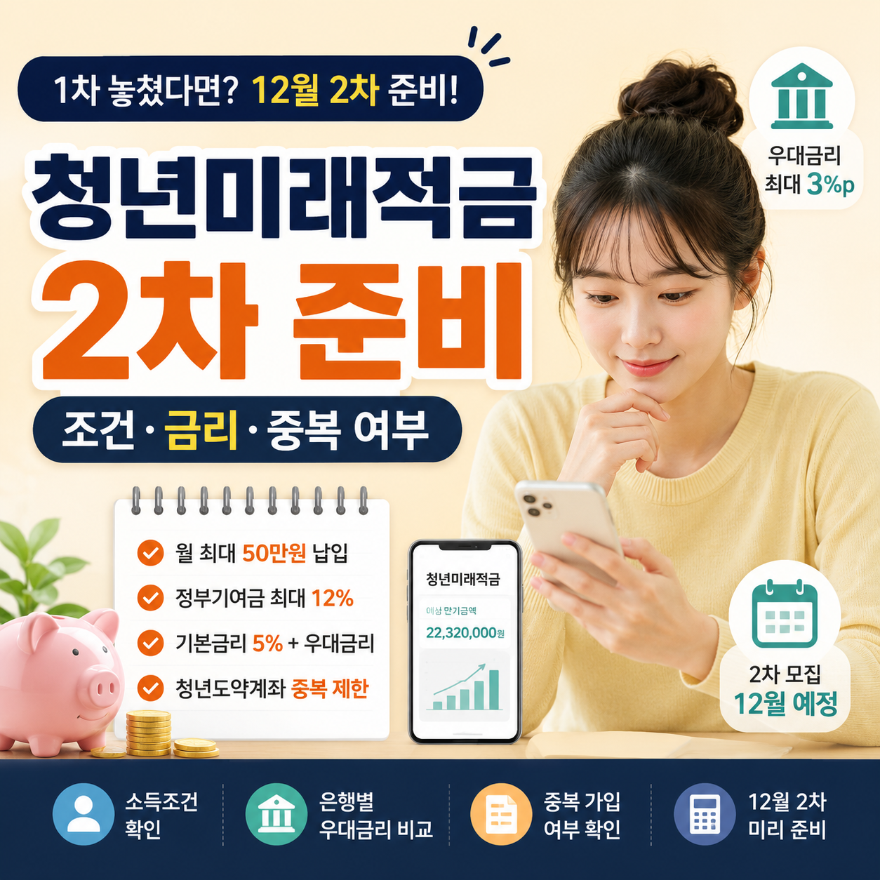 청년미래적금 1차 놓쳤다면｜12월 2차 신청 전 조건·금리·중복 확인
