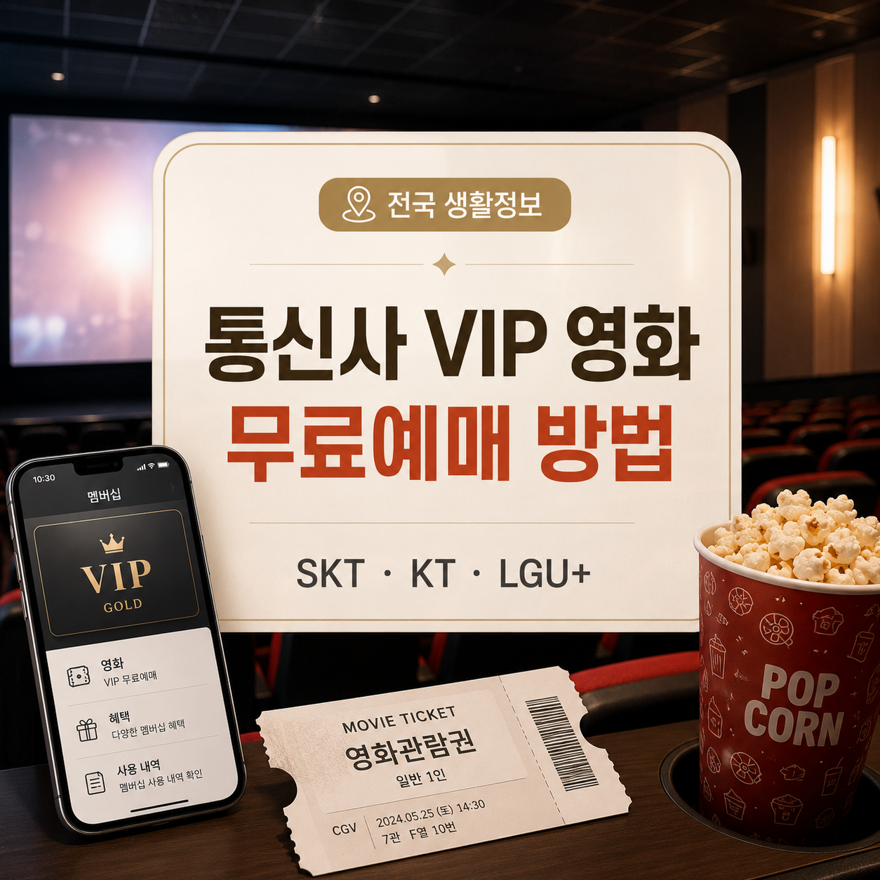 통신사 VIP 영화 무료예매 2026|SKT·KT·LGU+ 비교