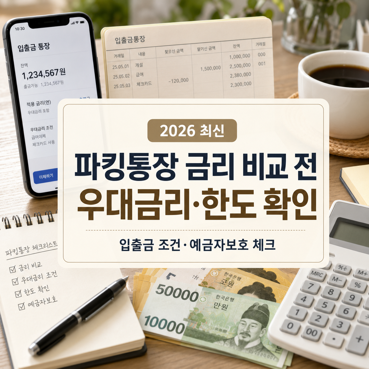 파킹통장 금리 비교 전 확인｜우대금리·한도·예금자보호