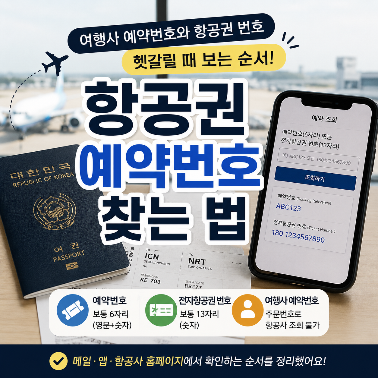 항공권 예약번호 찾는 법｜여행사 예약번호와 항공권 번호 차이
