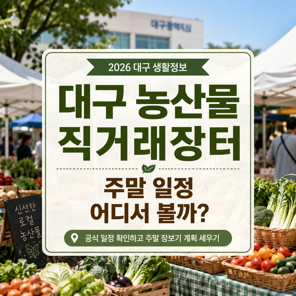 대구 농산물 직거래장터 2026|주말 장터 일정 확인법