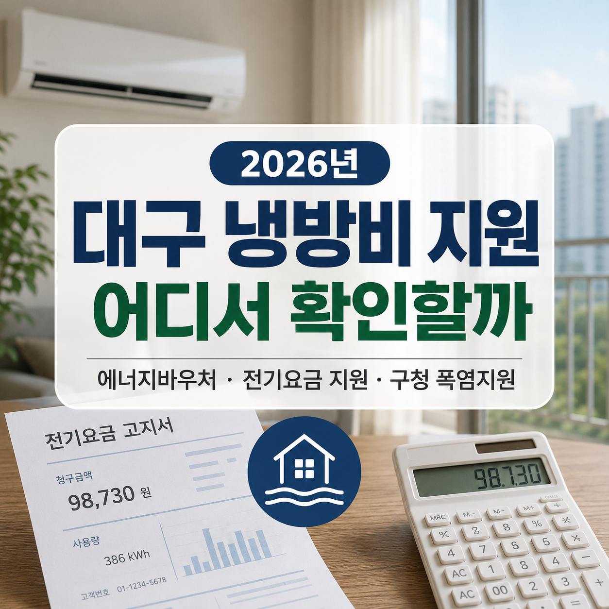 2026 대구 냉방비 지원 확인｜에너지바우처·전기요금·구청 폭염지원