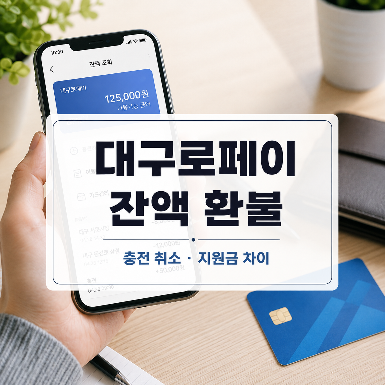 대구로페이 잔액 환불 방법｜충전 취소·정책지원금 차이