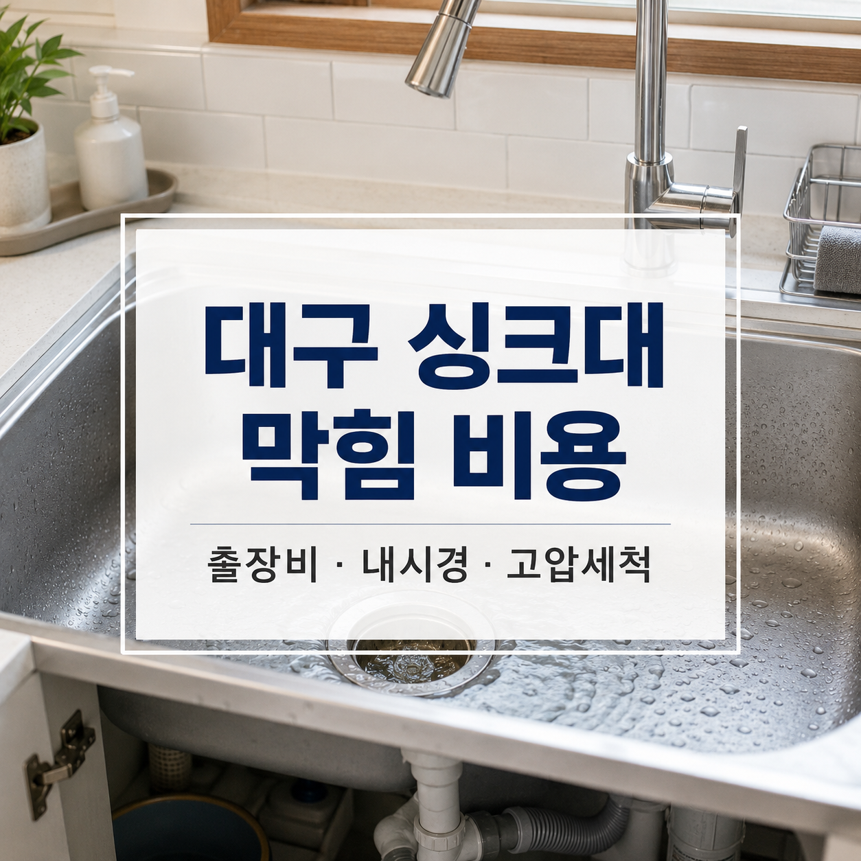 대구 싱크대 막힘 비용 2026|출장비·배관 내시경·고압세척