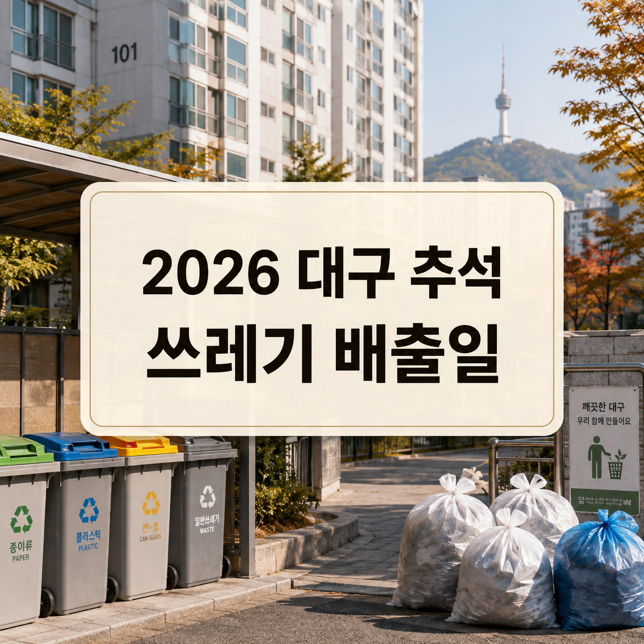 2026 대구 추석 연휴 쓰레기 배출|구·군별 수거일 확인