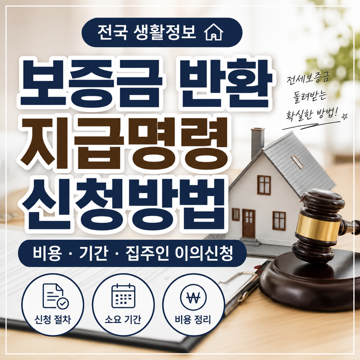 보증금 반환 지급명령 신청방법|비용·필요서류·집주인 이의신청하면 어떻게 될까