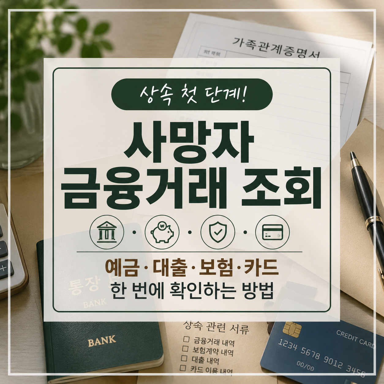 사망자 금융거래 조회방법｜예금·대출·보험·카드 내역 확인 순서