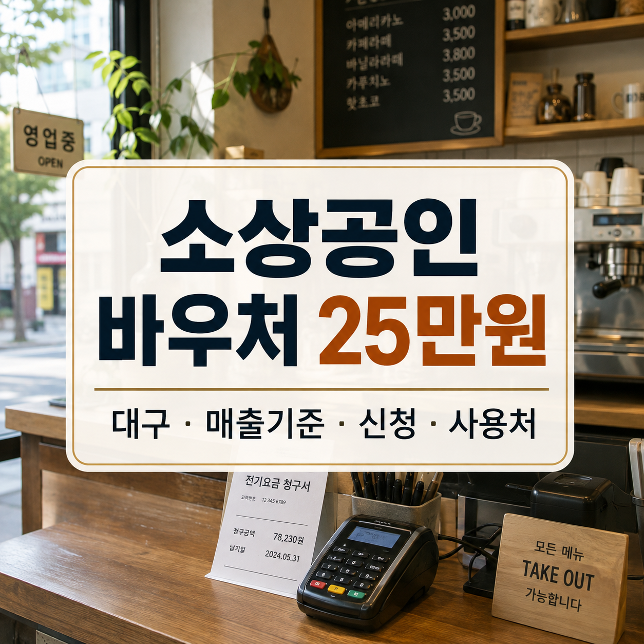 대구 소상공인 경영안정바우처 25만원 신청|연매출 1억400만원·카드 사용처