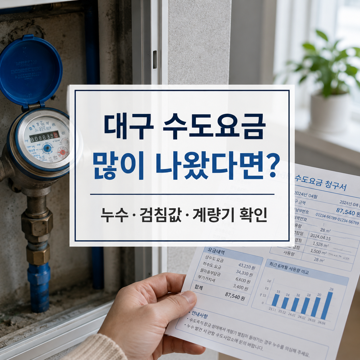 대구 수도요금 갑자기 많이 나왔다면｜누수·검침값·감면 신청