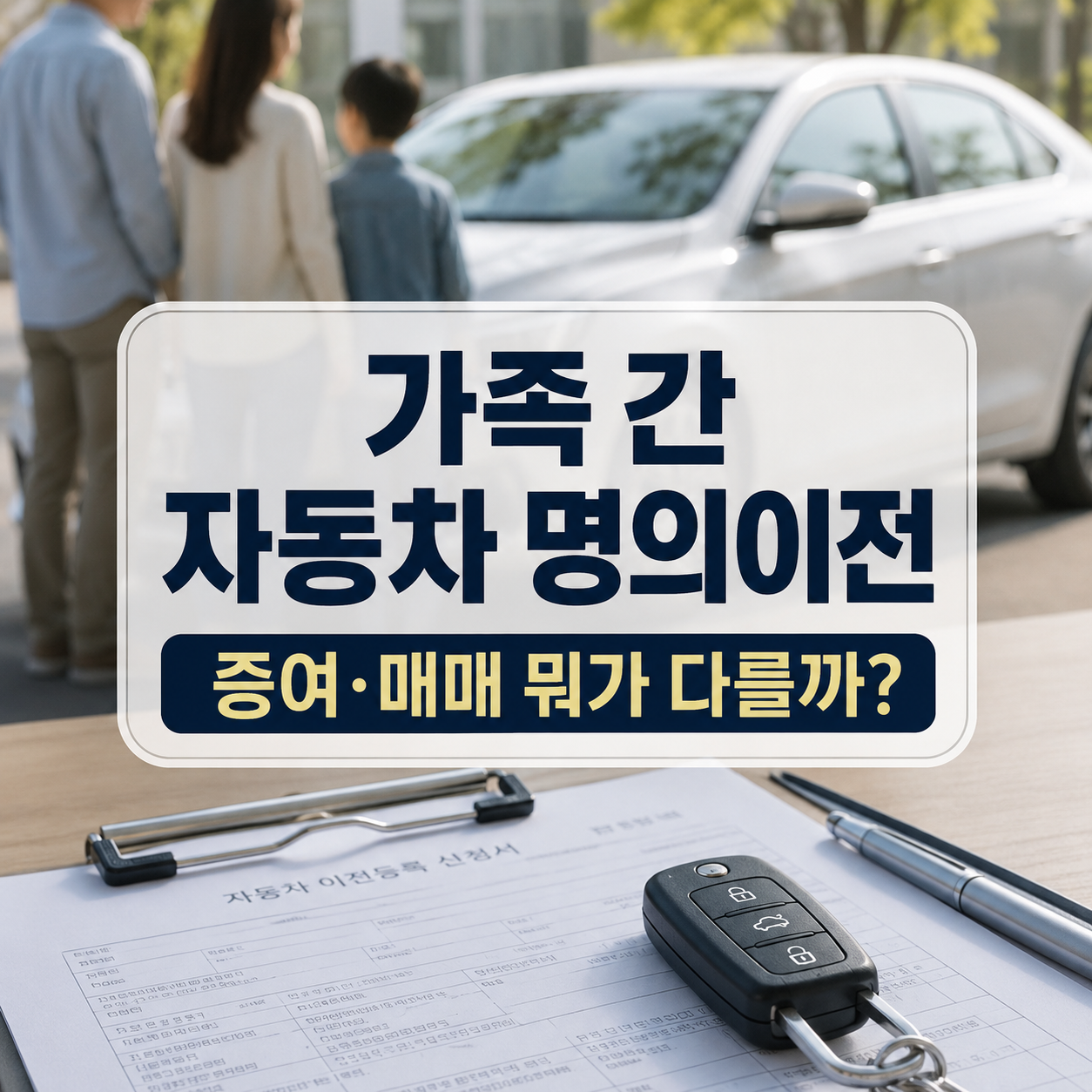 가족 간 자동차 명의이전 방법 2026|증여·매매 취득세·준비서류