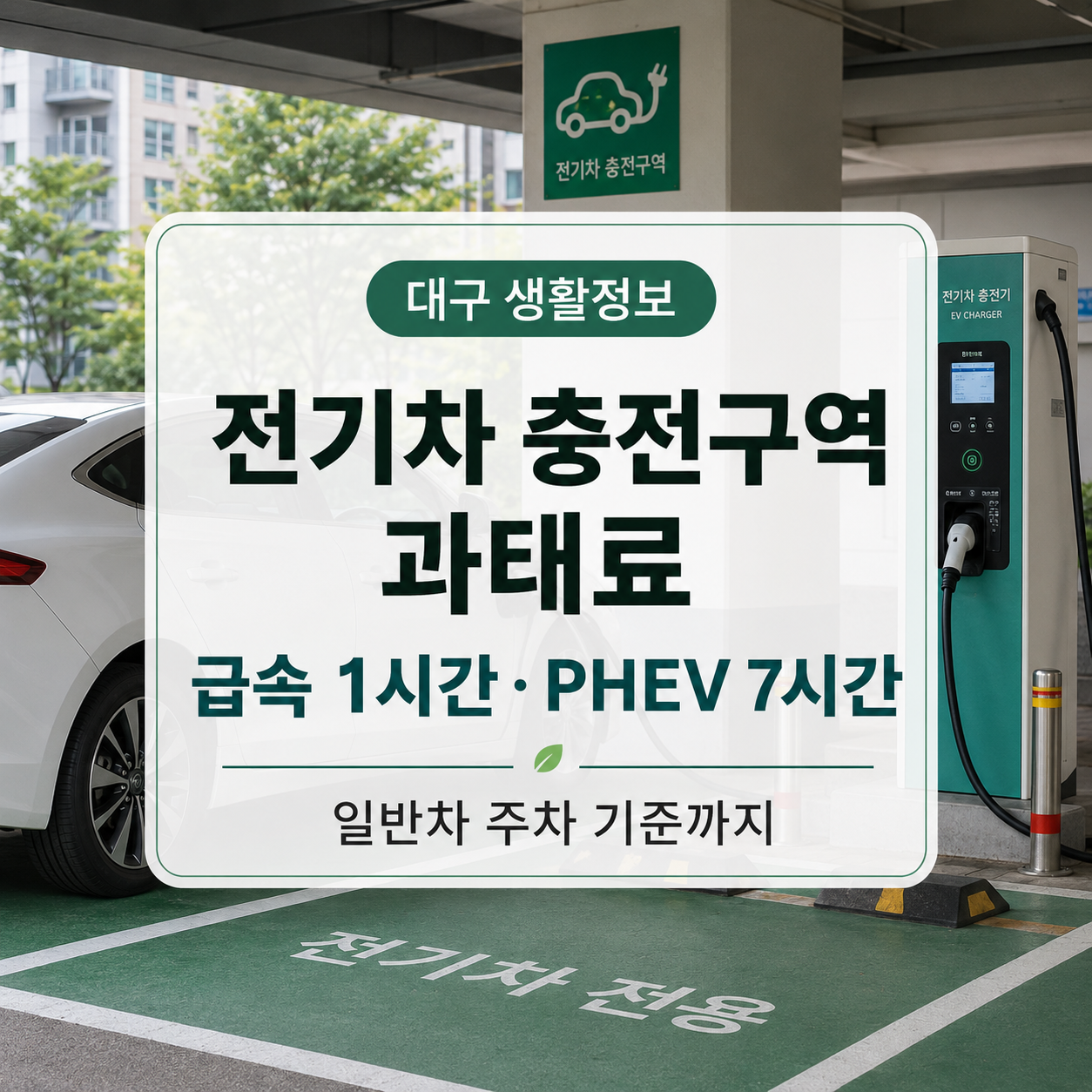대구 전기차 충전구역 과태료 2026｜일반차 주차·급속 1시간·PHEV 완속 7시간