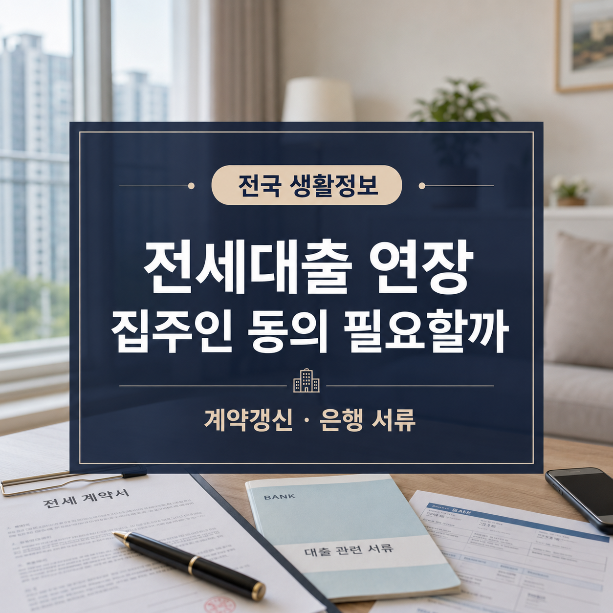 전세대출 만기연장 집주인 동의 필요할까｜계약갱신·은행 서류