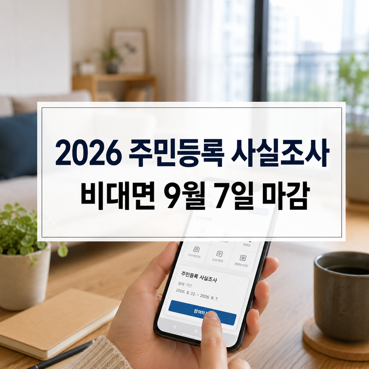 2026 주민등록 사실조사 비대면 9월 7일 마감｜정부24 참여방법·방문조사·과태료