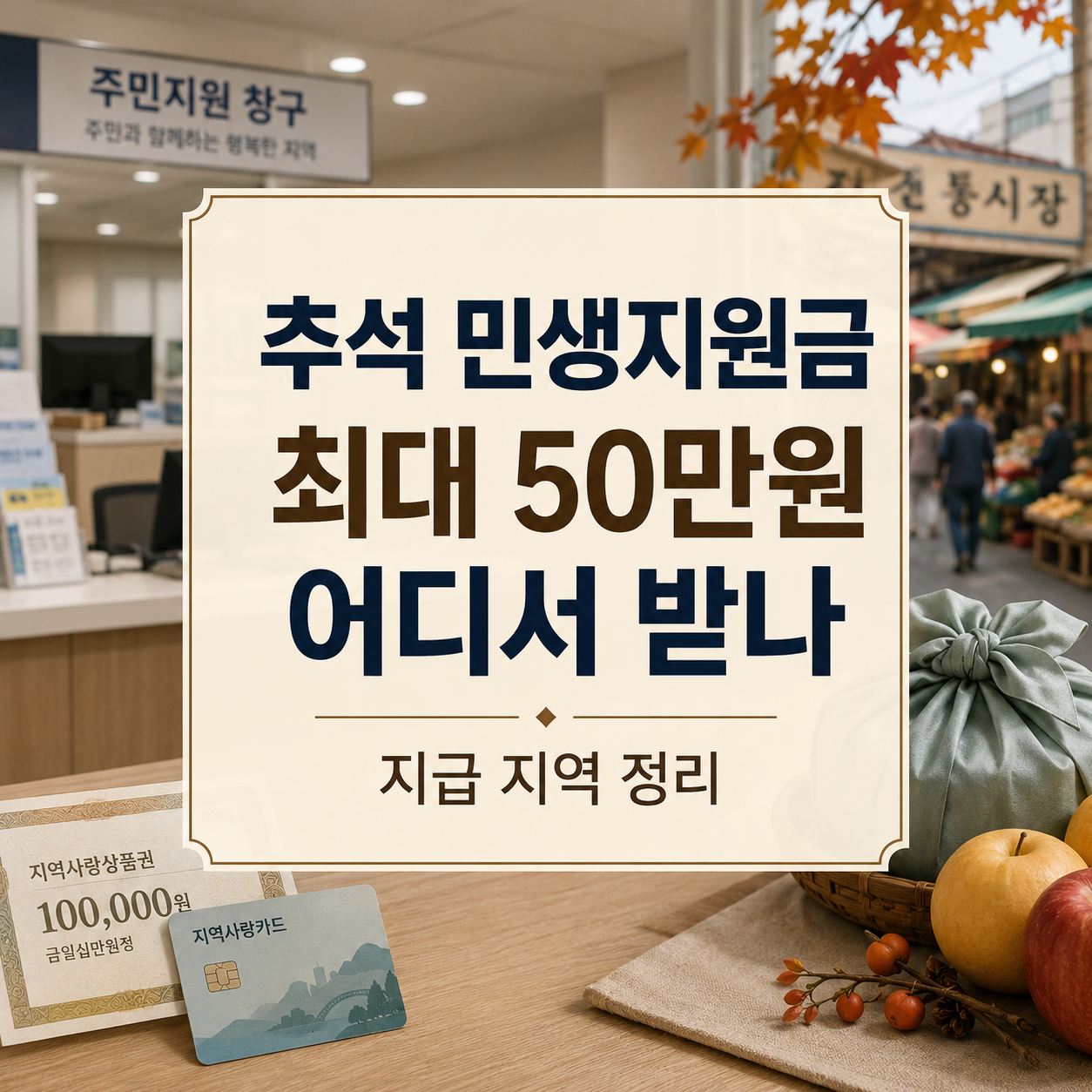 2026 추석 민생지원금 지급 지역｜30만·50만원 신청일